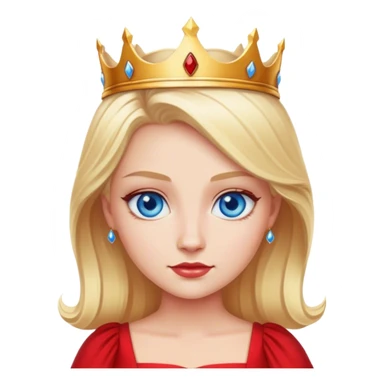 blonde queen blue eyes, red dress sticker