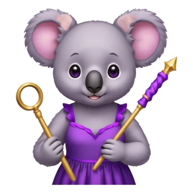 koala purple drees eyelashe magic wand sticker