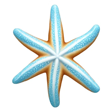Light blue and white striped starfish  sticker