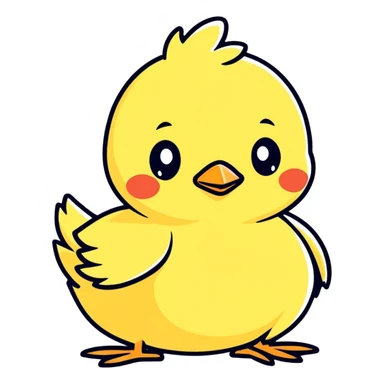 a yellow cute chick sticker