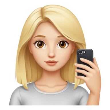blonde girl taking selfie sticker