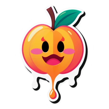 Dripping peach sticker