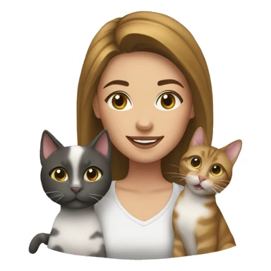 Lexie with 2 cats sticker