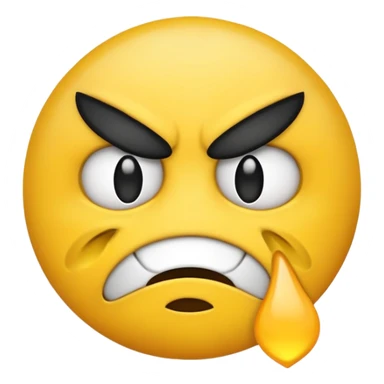 angry emoji with black over mouth with white symbols on top  sticker