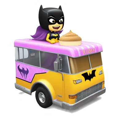 Batgirl’s fastest hot rod tri-axle ice cream truck  sticker