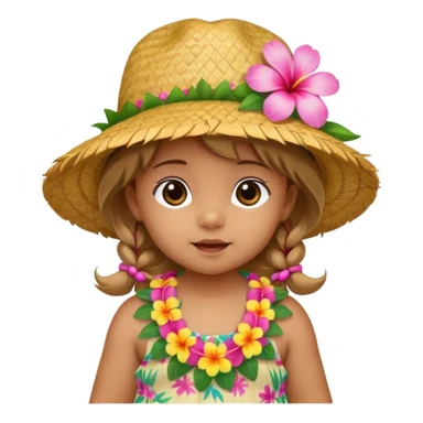 baby girl wear Hawaii's hat version sticker