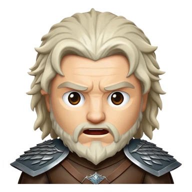 Cinematic Realistic Game of Thrones Pop Culture Emoji, featuring a dramatic, epic portrayal inspired by the fantasy series rendered with rich textures and cinematic lighting. sticker