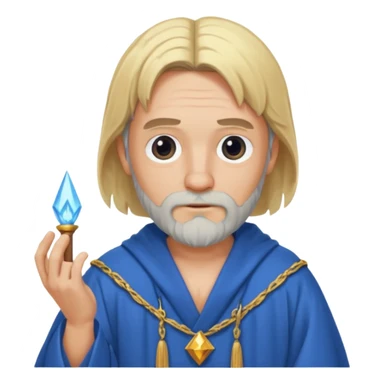 beardless wizard with bob-cut blonde hair and one blocked eye sticker