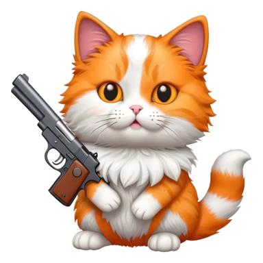 Cat with a gun sticker