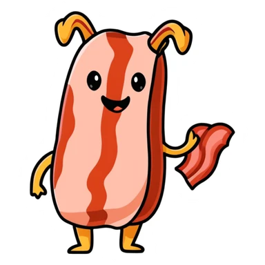 bacon with a sarcastic expression sticker