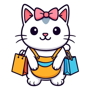 Add a light pink bow to the cat with bags under its eyes, keeping the original style of the image. sticker