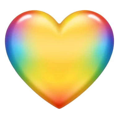 yellow heart with a gradient rainbow sticker