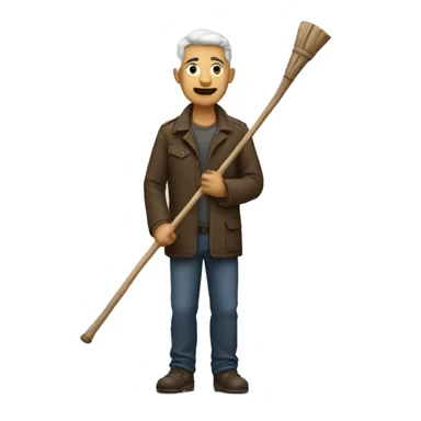 Man with a stick sticker