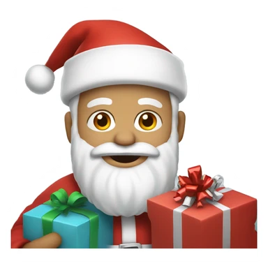 White santa carrying presents sticker
