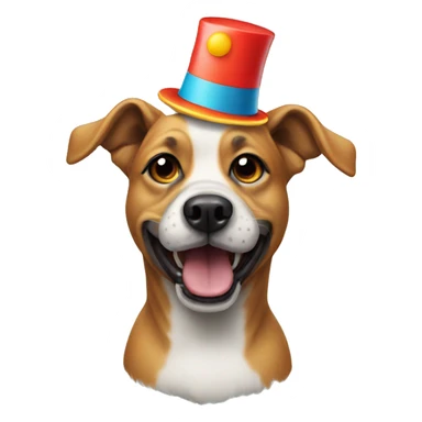 Dog wearing clown hat  sticker
