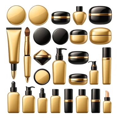 emoji of luxury brand labeled beauty products sticker