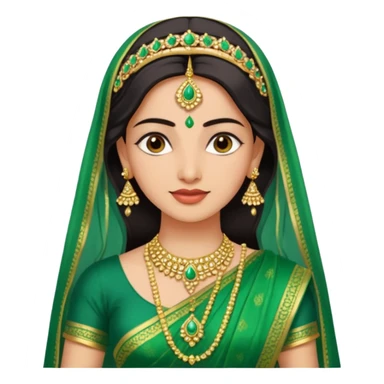 bride in green saree sticker