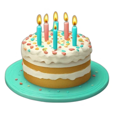 Birthday cake with letter “Latona” in turquoise color sticker