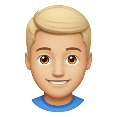 Handsome guy emoji like round IOS emoji more handsome sticker
