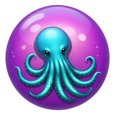 Poulpe et boule disco argentée sticker