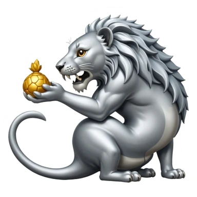 Silver Elder Scrolls Online Lion eating its tail Ouroboro sticker