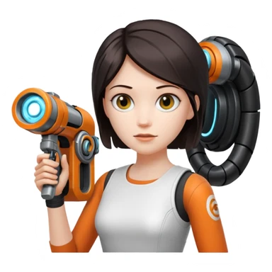 Chell portal gun glados sticker