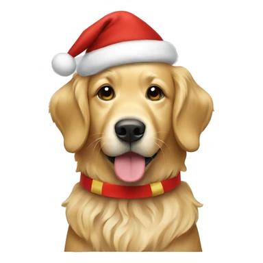 Golden retriever with Christmas costume  sticker