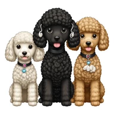 1 poodle blanca y 2 poodle negras sticker