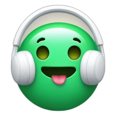 happy blob with white headphones sticker