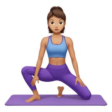 A tanned girl with brunette hair in her 20’s doing Pilates sticker