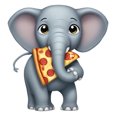 Elephant eating pizza sticker