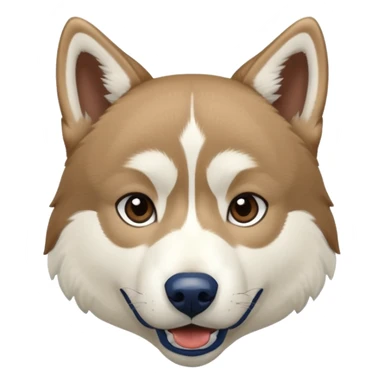 White  brown husky with Seattle Seahawks gear sticker