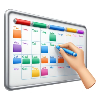 Goal planning on a white board sticker