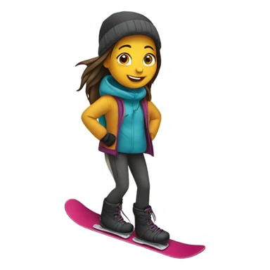 Girl with snowboard  sticker