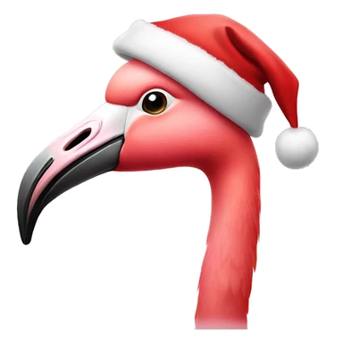 Flamingo with santa hat sticker