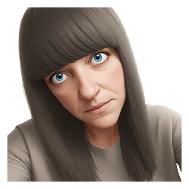 realistic girl with blue eyes sticker