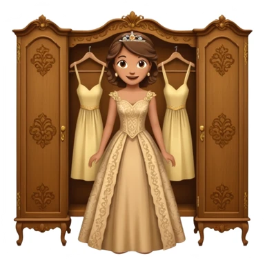 The characters in the fairy tale "Beauty and the Beast" are transformed into a wardrobe lady by magic sticker