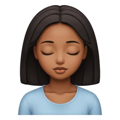 closed eyes black girl sticker