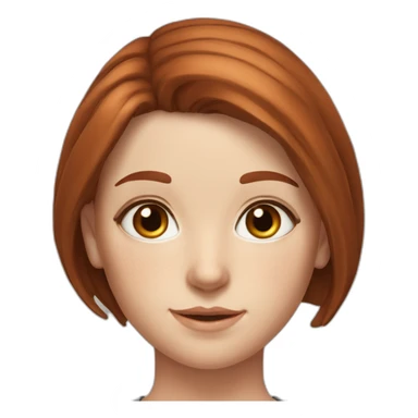 hyperrealistic caucasian dark long straight redhead chocolate brown eyes girl with freckles sticker