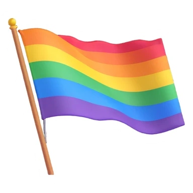 3D emoji style pride flag waving with bright colors sticker