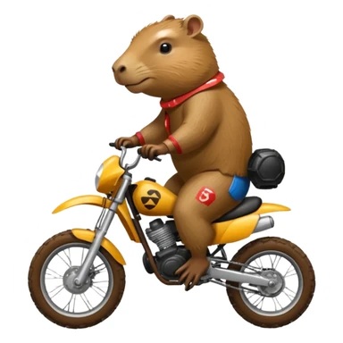 Capybara on a dirt bike sticker