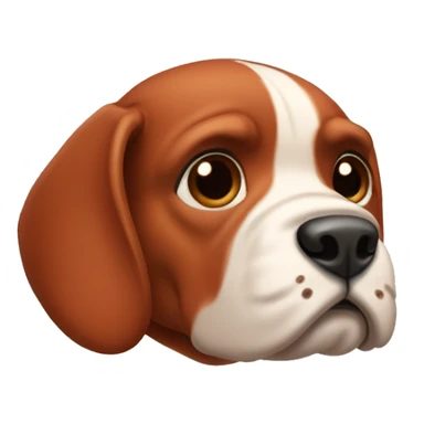 Red Beabull with brown ears sticker