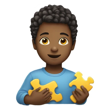 a child with a puzzle in his hands sticker