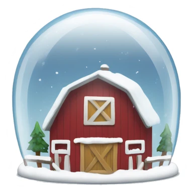 snow globe barn sticker