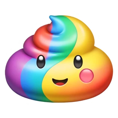 Rainbow poop sticker