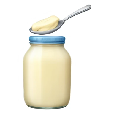 Jar of mayonnaise with spoon sticker