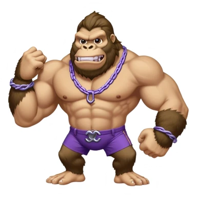 buff king kong wearing dockers sleeveless jersey white and purple anchor sticker