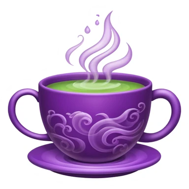 Berry green tea in a steaming cup sticker