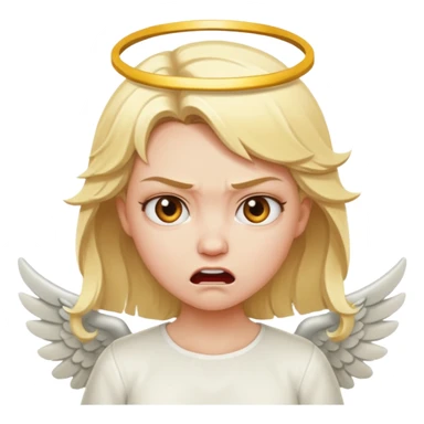 Angry blonde angel sticker