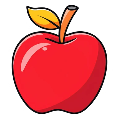 Apple logo in glitter red sticker